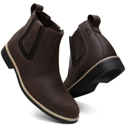 Bota Botina Masculina Chelsea 100% Couro Palmilhas De Gel
