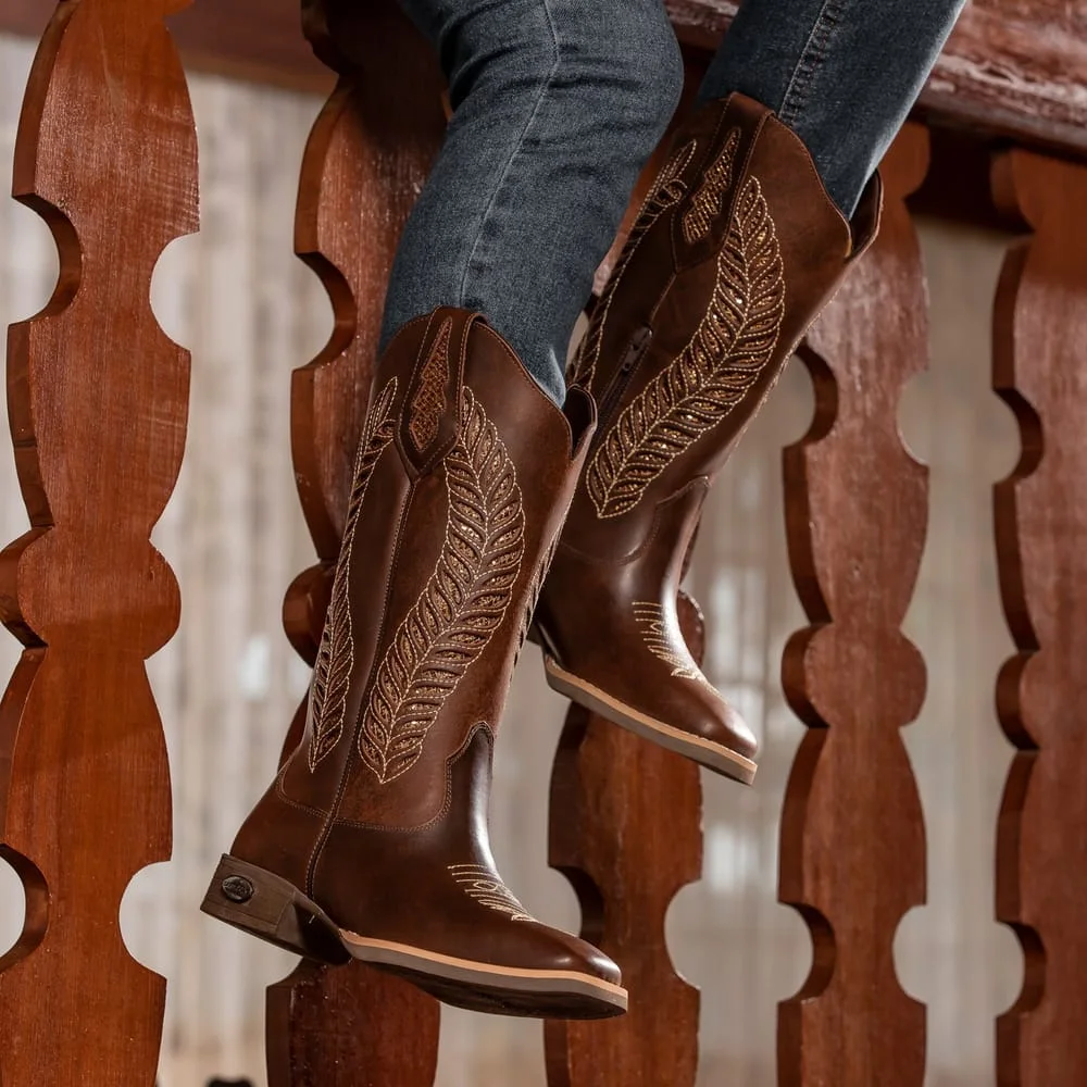 Bota Feminina Texana Glitter Crase Horse